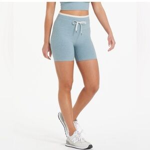 Vuori Blue and Cream Leggings shorts